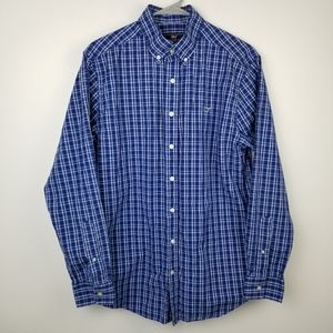 Vineyard Vines blue plaid slim fit whale shirt M